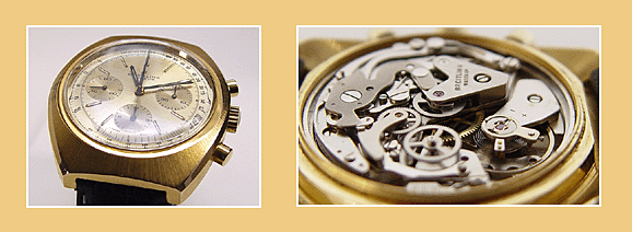 HOOGWAARDIG 18K. (gf) Gouden BREITLING - CHRONOGRAAF Horloge.