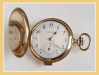 Antiek Gouden (GF) Savonet Horloge  Hunter  Repeater.  ca.1920.