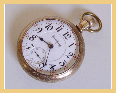 Antiek Illinois Bunn Spezial Spoorweg Horloge jaar 1907.