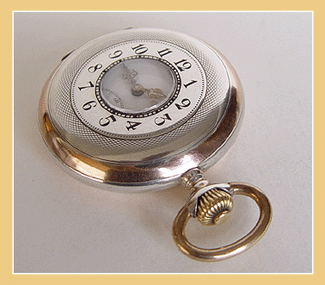 Antiek Zilveren OMEGA Half Savonet Horloge. ca. 1910.