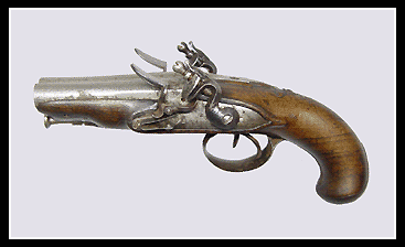 Antique Double Barrel   Flintlock Pistol in Case.  ca.1770-1800.