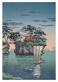 KLEUREN HOUTSNEDE MATSUSHIMA - KOITSU -