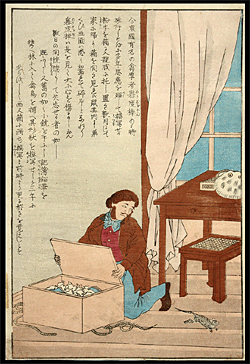 Kyoiku Nishike-e - John James Audubon - Bird Naturalist - c.1873.