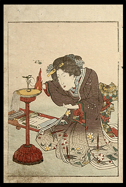 Kuniyoshi - Shunga - Fire - c.1840.