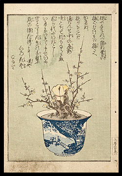 Kuniyoshi - Shunga - Bonsai Tree - c.1840.