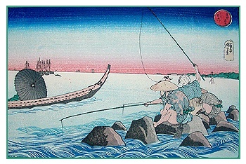 KLEUREN HOUTSNEDE VISSERS - KUNIYOSHI -
