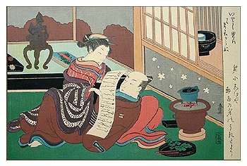 KLEUREN HOUTSNEDE SHUNGA  - HARUNOBU -