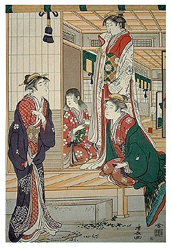 KLEUREN HOUTSNEDE BIJIN'S - KIYONAGA -