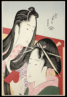 Hokusai - Beauties Making Up - Ground Cherry - Seven Fashionable Bad Habits.