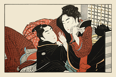 Kitagawa Utamaro - Jealous Lover - Abuna-e.