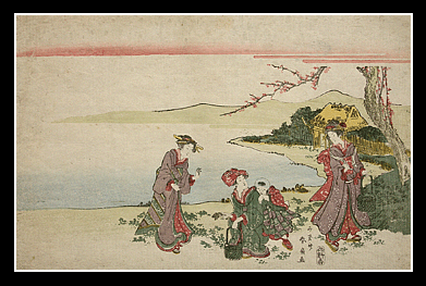 Oban – Shunsen – Beauties And Child – Landscape – c.1810.
