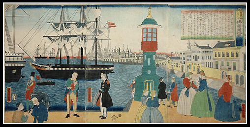 Wonderful Yokohama-e – The City Of Paris, France – Lighthouse – Yoshitora – c.1862.
