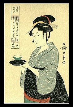 Kleuren Houtsnede "Naniwaya Okita" Utamaro.