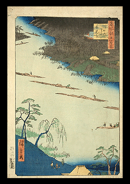 Hiroshige - 1857 - 100 Famous Views of Edo - Ferry.