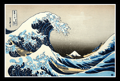 Japanese Color Woodblock - Hokusai - Great Wave.