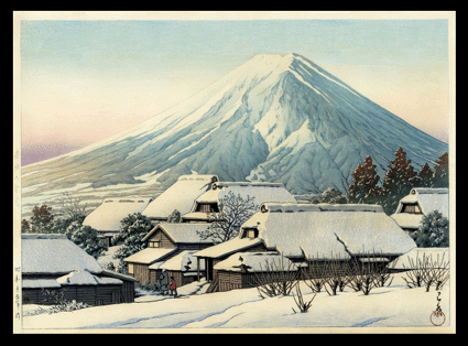 Kawase Hasui - A sunny day after snow in Yoshida.