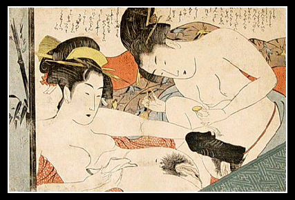 Shunga, Japanese woodblock print, Hokusai, Kunisada, Utamaro, Kuniyoshi. Harunobu, Koryusai, Eisen.Utagawa school,Torii.