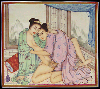 Rare Oriental Erotic Miniature Painting On Ivory - 19th Century.