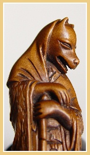 PALMHOUTEN NETSUKE&nbsp;MYTHOLOGISCHE VOS. JAPAN.