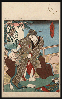 Keisai Eisen - Shunga - Reluctant Woman  - c.1838.