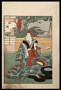 Keisai Eisen - Shunga - Making Up - c.1838.