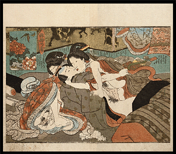 Keisai Eisen - Shunga - Threesome - c.1838.