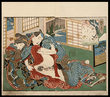 Keisai Eisen - Shunga - Drops Of Cherry Blossom - c.1838.
