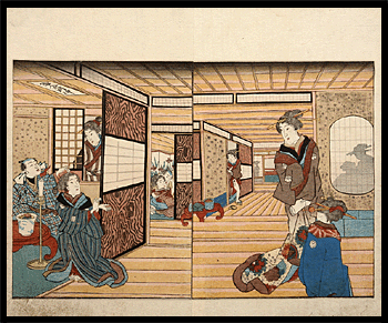 Keisai Eisen - Rare Shunga - Pleasure Quarter - c.1838.