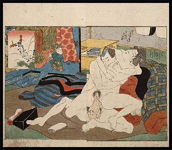 Keisai Eisen - Rare Shunga - Full Monty - c.1838.