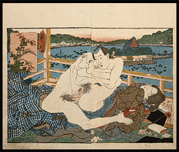 Keisai Eisen - Shunga - Village Island - c.1838.