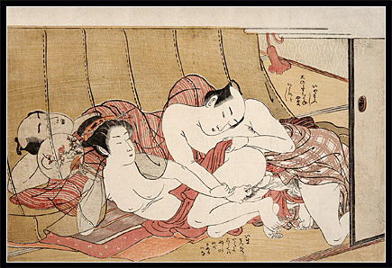 Very Rare Koryusai - Shunga - Mosquito Net - c.1775.