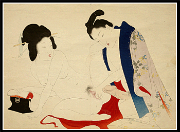 Excellent Meiji Shunga Oban Ikeda Terukata - Naked Woman.