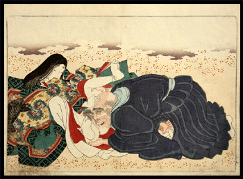 Kunisada - Shunga - Azuma Genji - c.1837 - Oral.