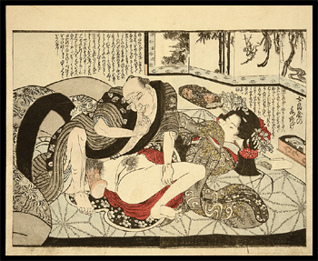 Toyokuni I - Shunga - Old Man.