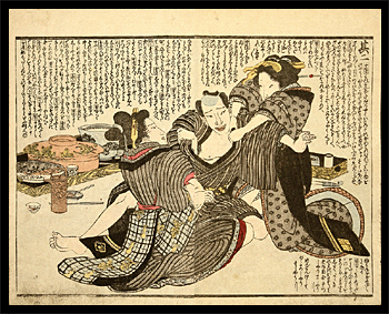 Toyokuni I - Shunga - Wrestling.
