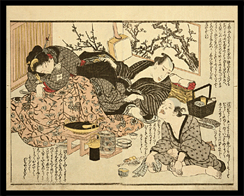 Toyokuni I - Shunga - Teasing Demented Boy.