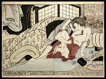 Kuniyasu Shunga - Blanket - c.1830.