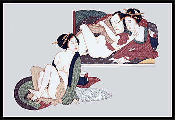 Meiji Shunga Painting - After Hokusai - Masturbating Woman.