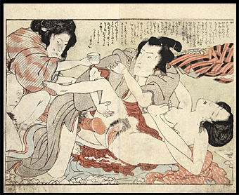 Kunisada - Threesome - Pregnant Woman - c.1840 - Shunga.