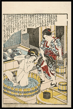 Utagawa Kuniyoshi - Lesbian Bathhouse Scene - c.1849.