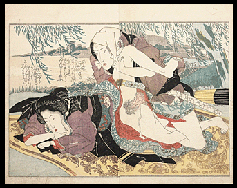Keisai Eisen - Yellow Blanket - Samurai - c.1825.