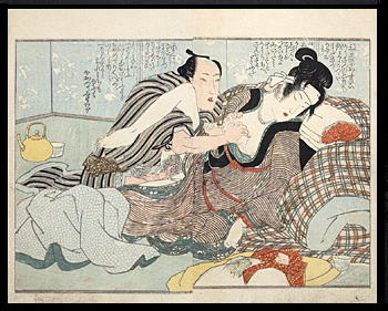 Rare Keisai Eisen - Sleeping Housewife - Sneaky Husband - c.1825.
