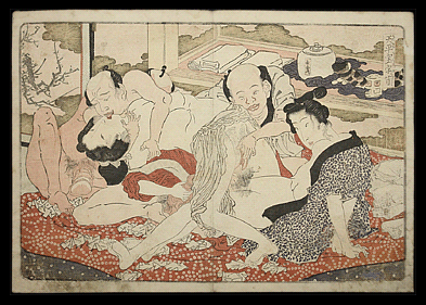 Rare Masterpiece Keisai Eisen - Group Sex - c.1822.