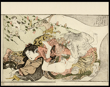 Two Rare Shuncho Prints - Dreaming Maiden - Attack By Devils - Cunnilingus - c.1800.