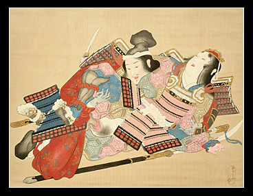 Large Shunga Painting - Aristocratic Female Warrior - Anonymous - c.1850.