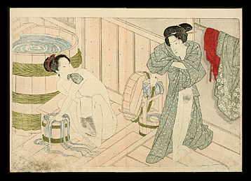 Utagawa Kunisada - Bathhouse Scene - Lesbian - c.1820.