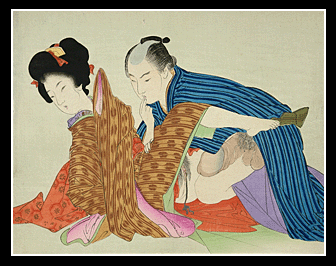 Meiji Shunga - Tomioka Eisen - Wet Fingers - c.1890.