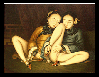 Very Rare Giclee - Ferry Bertholet - Two Chinese Girls - Lesbian.