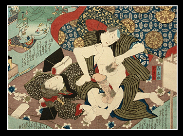 Kunisada - Shunga - Fingers - c.1850.