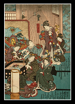 Kunisada - Shunga - Dressing Room - c.1850.
